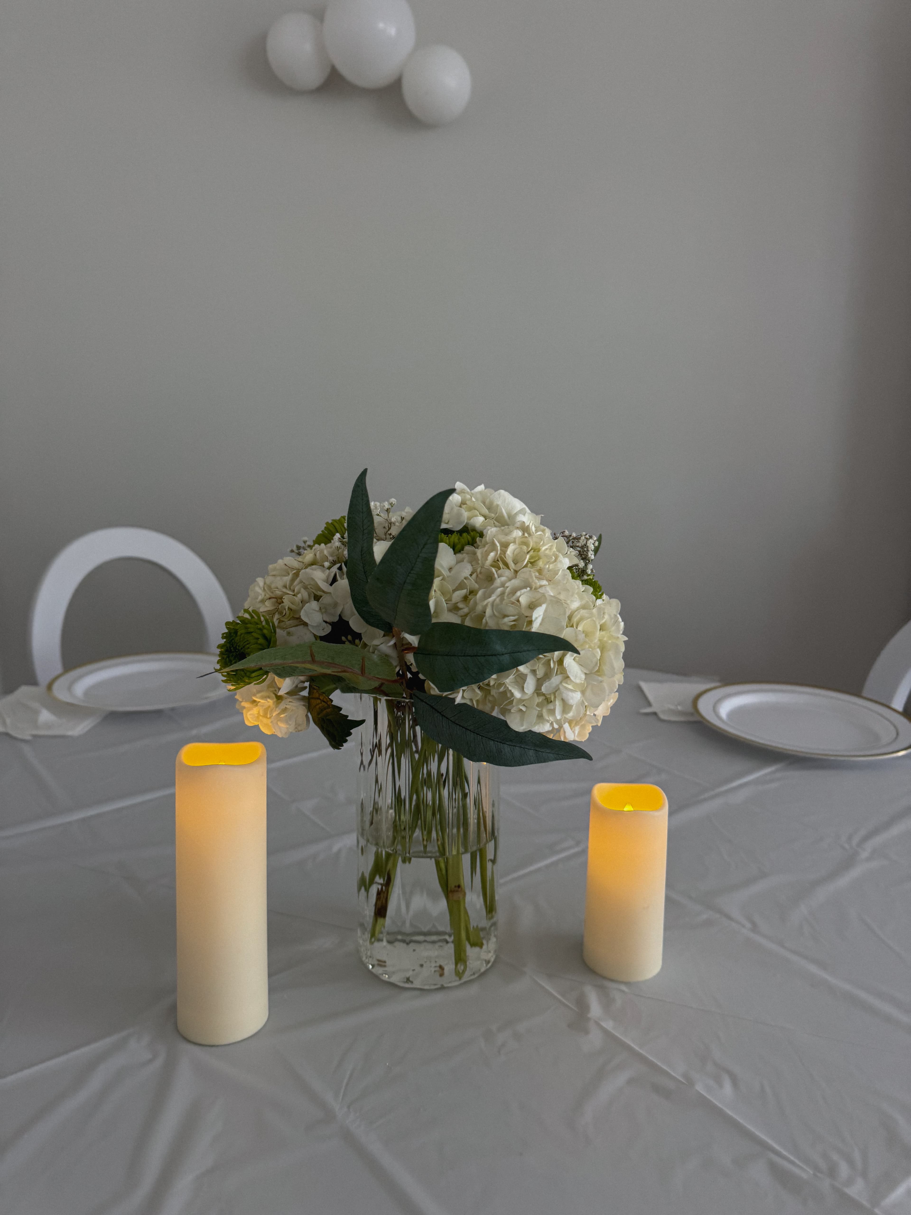 Airy engagement party decor