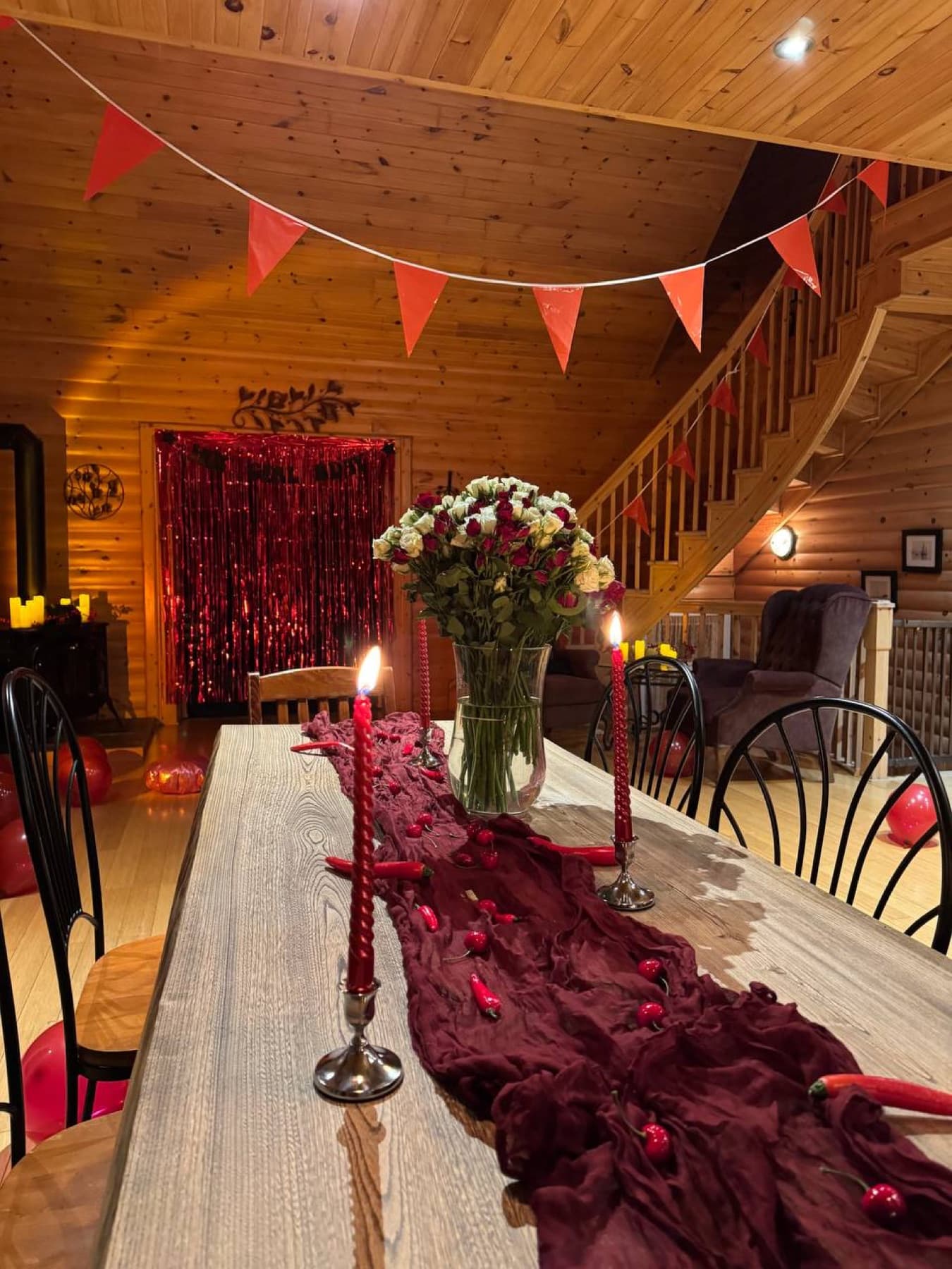 Spicy Cherry birthday cocktail setup